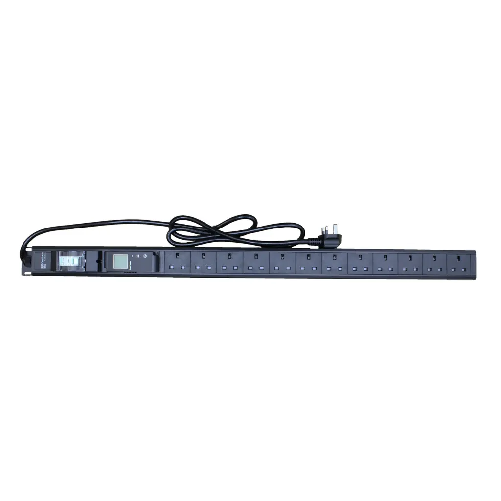 CentRacks 12 Gang 13A PDU with 16A DP MCB c/w AMP&VOLT Meter